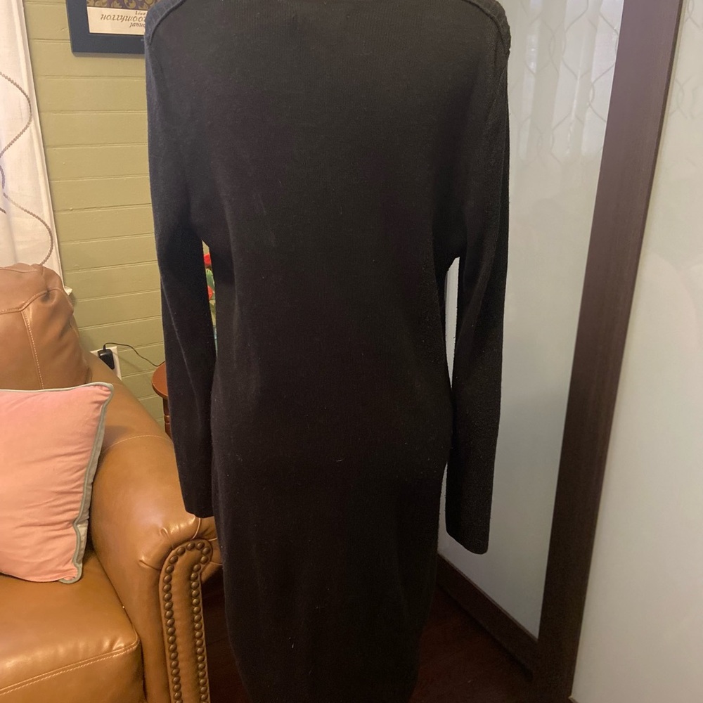 Black Ruffle Sweater Dress - Picture 5 of 5